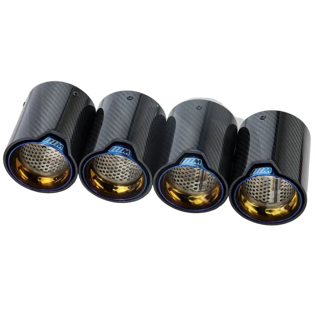 4 x BMW M5/M8 Burnt Blue Carbon Fibre Exhaust Tips F90 F91 F92 F93