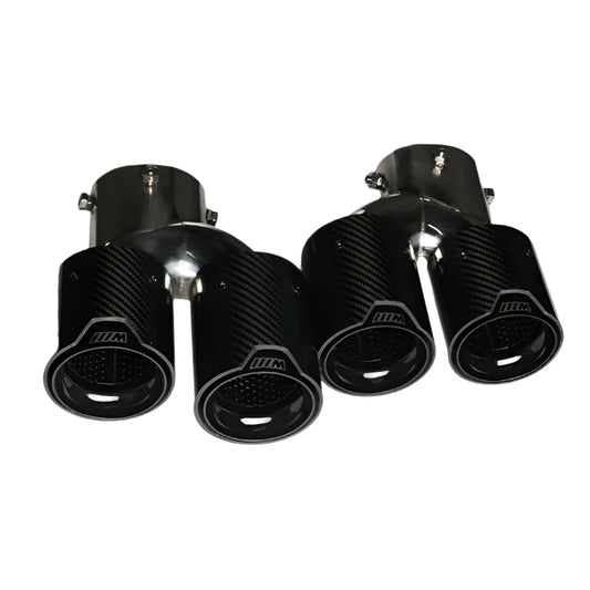 BMW G20 G21 G28 G22 G23 G26 G42 BLACK CARBON FIBRE QUAD EXHAUST TIPS