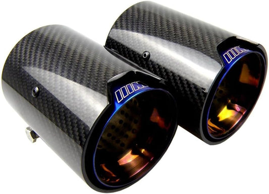 4 x BMW M2/M3/M4/M5/M6 Burnt Blue Carbon Fibre Exhaust Tips