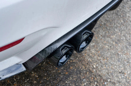 4 x BMW M2/M3/M4/M5/M6 Black Carbon Fibre Exhaust Tips