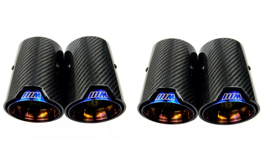 4 x BMW M2/M3/M4/M5/M6 Burnt Blue Carbon Fibre Exhaust Tips