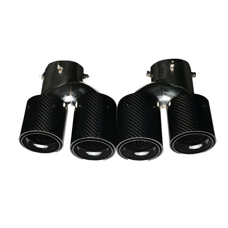 BMW G20 G21 G28 G22 G23 G26 G42 BLACK CARBON FIBRE QUAD EXHAUST TIPS