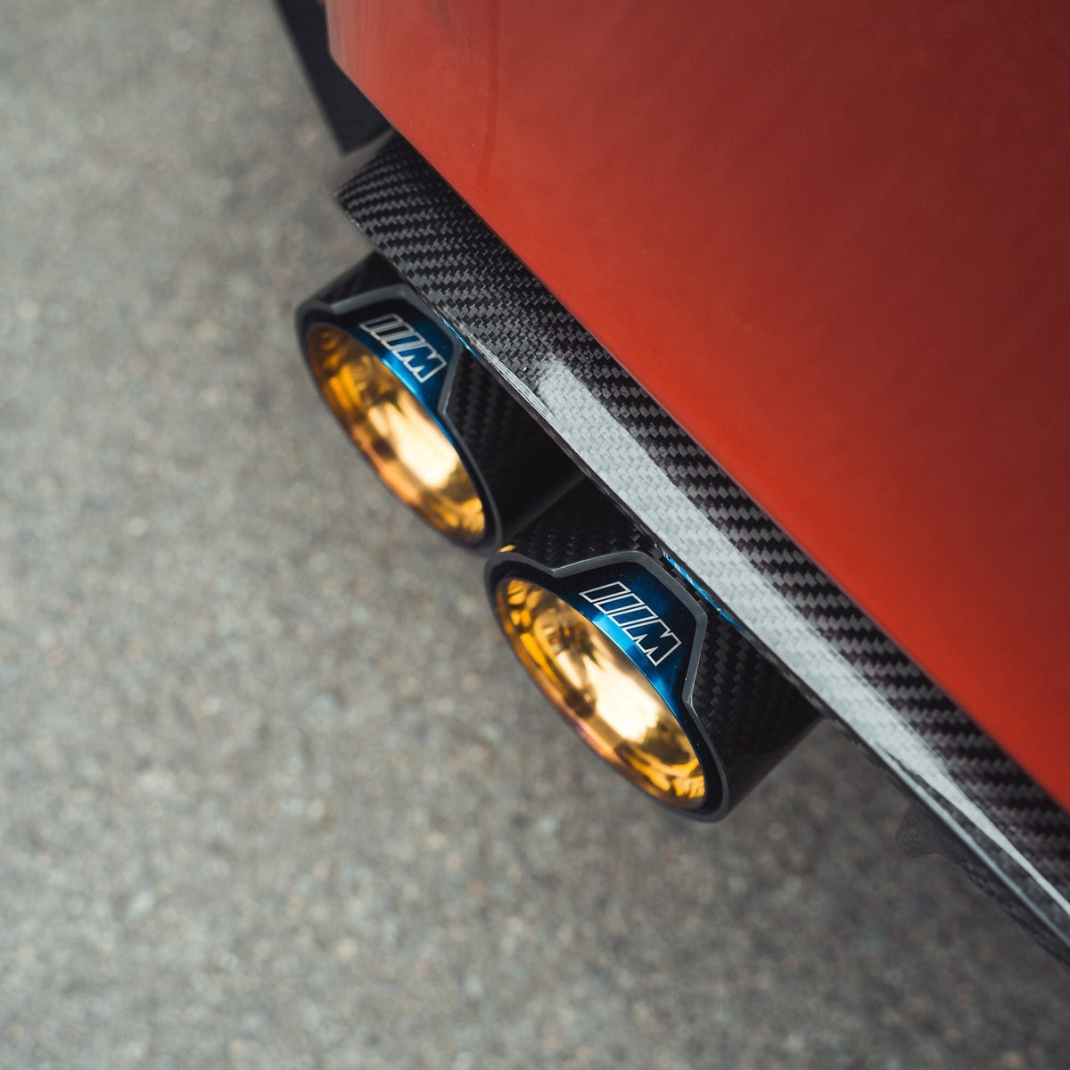 4 x BMW M2/M3/M4/M5/M6 Burnt Blue Carbon Fibre Exhaust Tips