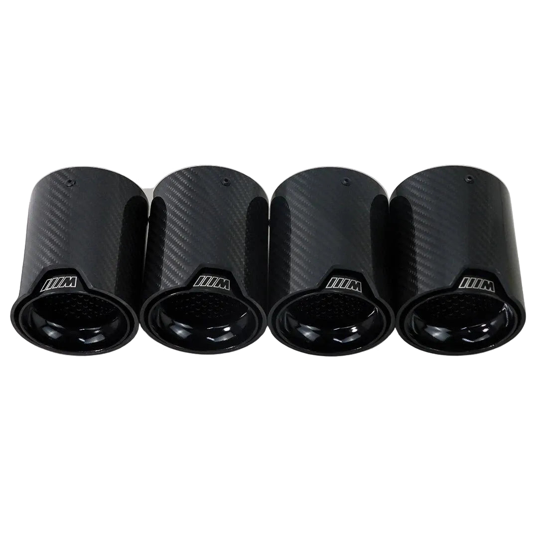 4 x BMW M2/M3/M4/M5/M6 Black Carbon Fibre Exhaust Tips